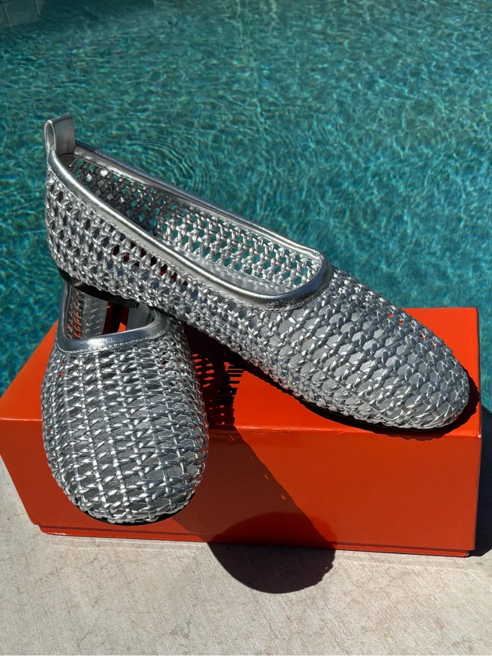 Simon Miller Chrome Woven Riad Ballerina Flats Size 40